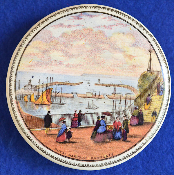 PRATT WARE POT LID, ROYAL HARBOUR RAMSGATE.