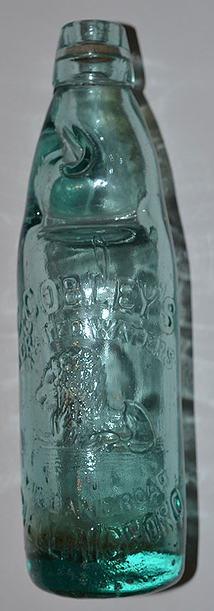 PICTORAL VICTORIAN CODD BOTTLE.