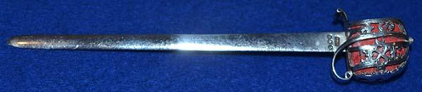 MINIATURE SCOTTISH EDWARDIAN SILVER HALLMARKED HIGHLAND SWORD.