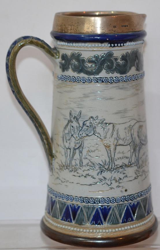 VICTORIAN DOULTON LEMONADE JUG BY HANNA BARLOW.