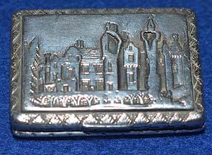 VICTORIAN SILVER CASTLE TOP VINAIGRETTE OF ABBOTSFORD HOUSE.