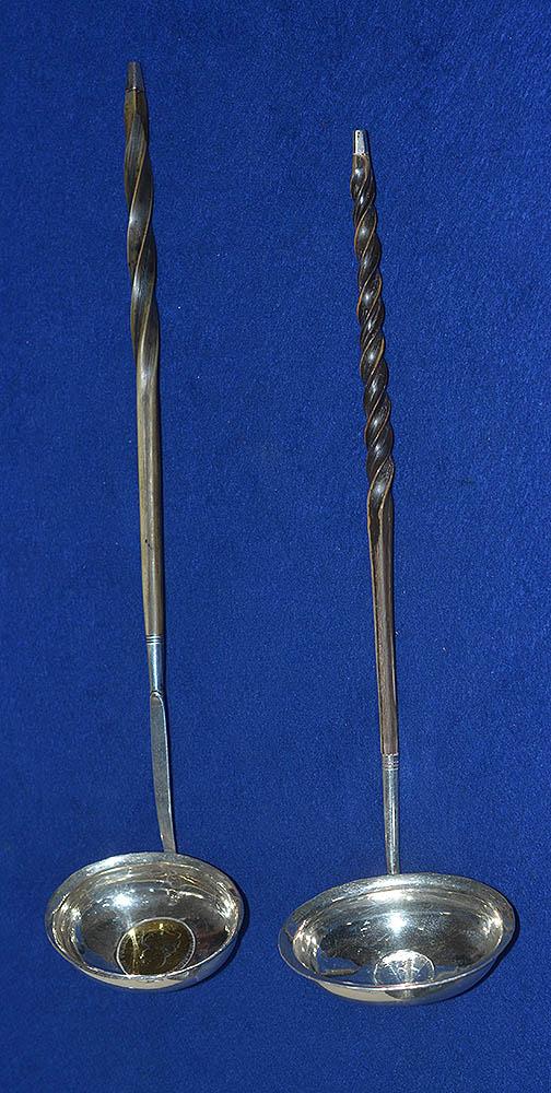 PAIR OF GEORGIAN PUNCH LADLES.