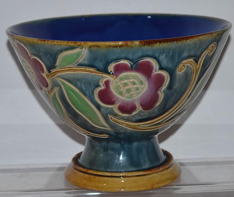 LARGE DOULTON ORNATE BOWL BY VERA HUGGINS.