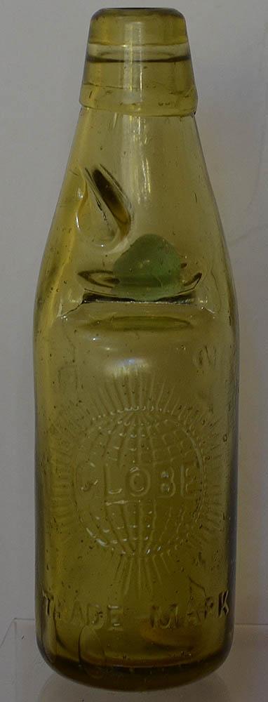 AMBER GLASS CODD BOTTLE,LEIGH & CO SALFORD.