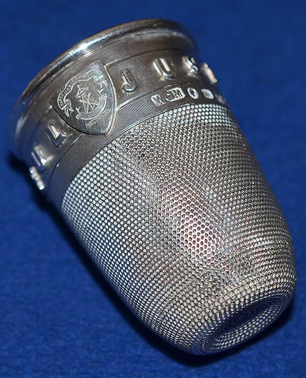 VICTORIAN SILVER NOVELTY THIMBLE SPIRIT CUP.