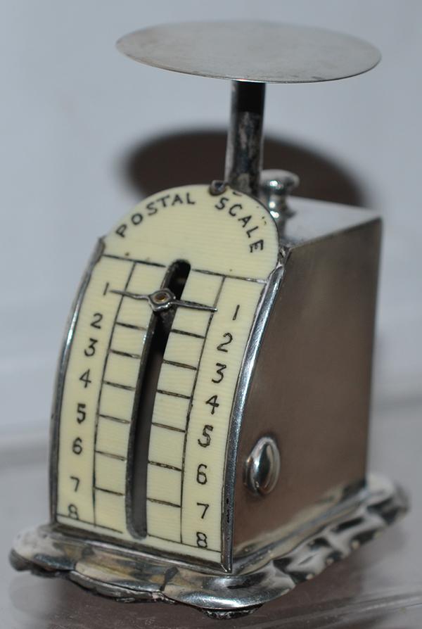 SILVER ANTIQUE ENGLISH POSTAL SCALES.