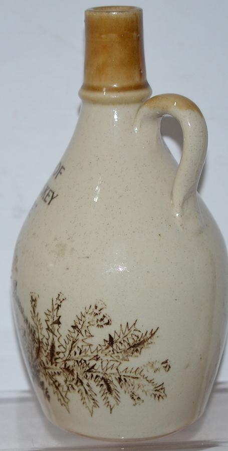 SCOTISH VICTORIAN PICTORIAL WHISKY JUG.