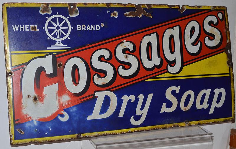 GOSSAGES SOAP ADVERTISING ENAMEL SIGN.