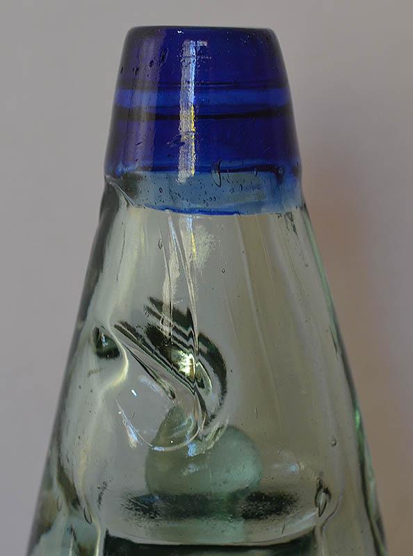 VICTORIAN BLUE TOP CODD BOTTLE.